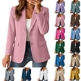 thumbnail image 1 of cocolona Blazers for Women Long Sleeve Lapel Button Open Front Suit Jacket Business Casual Work Blazer with Pockets, 1 of 8
