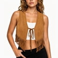 thumbnail image 1 of cocolona Boho Vest for Women Suede Fringe Sleeveless V Neck Jacket Casual Vacation Trendy Outfits, 1 of 5