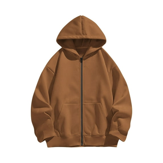 cocolona Boys And Girls Zip Up Hoodies Fall Winter Long Sleeve Oversized Hooded Sweatshirts Fashion Casual Jackets Solid Color Tops with Pockets