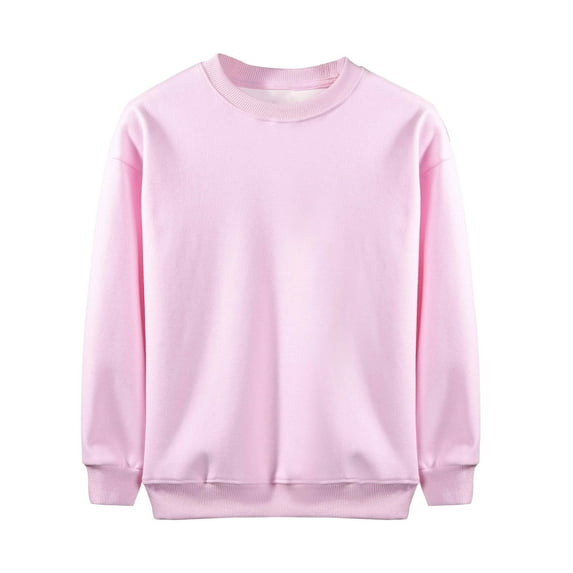 cocolona Boys Girls Fleece Sweatshirts Fall Winter Casual Solid Pullover Sweater Tops Long Sleeve Crew Neck Shirts for Kids 3-13 Years