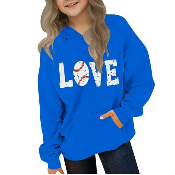 cocolona Boys and Girls Football Sweatshirts Oversized Cute Graphic Hoodie Fall Winter Casual Long Sleeve Pullover Tops 4-13Years