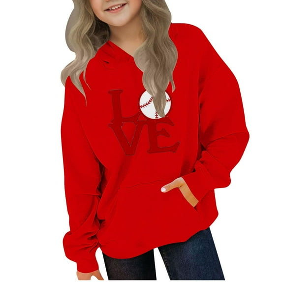 cocolona Boys and Girls Football Sweatshirts Oversized Cute Graphic Hoodie Fall Winter Casual Long Sleeve Pullover Tops 4-13Years
