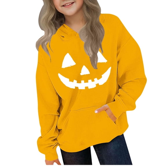 cocolona Boys and Girls Halloween Sweatshirts Oversized Cute Graphic Hoodie Fall Winter Long Sleeve Pullover Tops 4-13Years