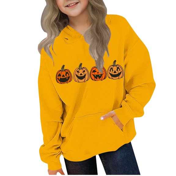 cocolona Boys and Girls Hoodies Halloween Sweatshirts Oversized Cute Graphic Hoodie Fall Winter Casual Long Sleeve Pullover Tops 4-13Years