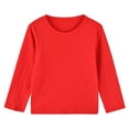 thumbnail image 1 of cocolona Boys and Girls Long Sleeve Shirts Crew Neck Casual Loose Solid Color T-shirt Lightweight Comfy Pullover Tops, 1 of 2