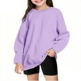 thumbnail image 1 of cocolona Boys and Girls Oversized Sweatshirts Crewneck Long Sleeve Shirts Fashion Casual Solid Color Pullover Tops Fall Winter Clothes 4-13 Years, 1 of 5