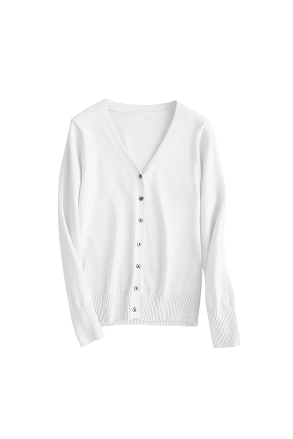 Cardigan Sweaters for Women Lightweight Button Open Front Knit Cardigan V Neck Long Sleeve Shirts Fall Tops Blouses