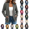 thumbnail image 1 of cocolona Cardigan Sweaters for Women Long Sleeve Open Front Knit Loose Cardigan Fall Solid Color Tops, 1 of 7