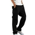thumbnail image 1 of cocolona Cargo Pants for Men, Elastic Waist Straight Leg Trousers Outdoor Hiking Sports Pants Loose Work Pants with Pockets, 1 of 7