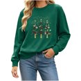 thumbnail image 1 of cocolona Christmas Sweatshirts for Women Christmas Tree Printed Crew Neck Long Sleeve Pullover Sweatshirts, 1 of 6