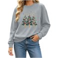 thumbnail image 1 of cocolona Christmas Sweatshirts for Women Christmas Tree Printed Crew Neck Long Sleeve Pullover Sweatshirts, 1 of 6