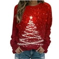 thumbnail image 1 of cocolona Christmas Sweatshirts for Women Crewneck Long Sleeve Shirts Xmas Tree Graphic Sweatshirts Fall Pullover Tops Casual Loose Blouses, 1 of 6
