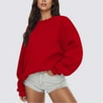 thumbnail image 1 of cocolona Crewneck Sweatshirts for Women Fall Long Sleeve Oversized Shirts Fashion Solid Color Pullover Tops Casual Blouses, 1 of 5