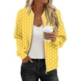 thumbnail image 1 of cocolona Fall Jackets for Women Long Sleeve Zip Up Sweatshirts Jacket Fashion Casual Polka Print Coat Tops with Pockets, 1 of 6