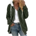 thumbnail image 1 of cocolona Fleece Jacket for Women Long Sleeve Casual Zip Up Hoodies Oversized Hooded Sweatshirts Winter Fuzzy Warm Coats S-2XL, 1 of 5