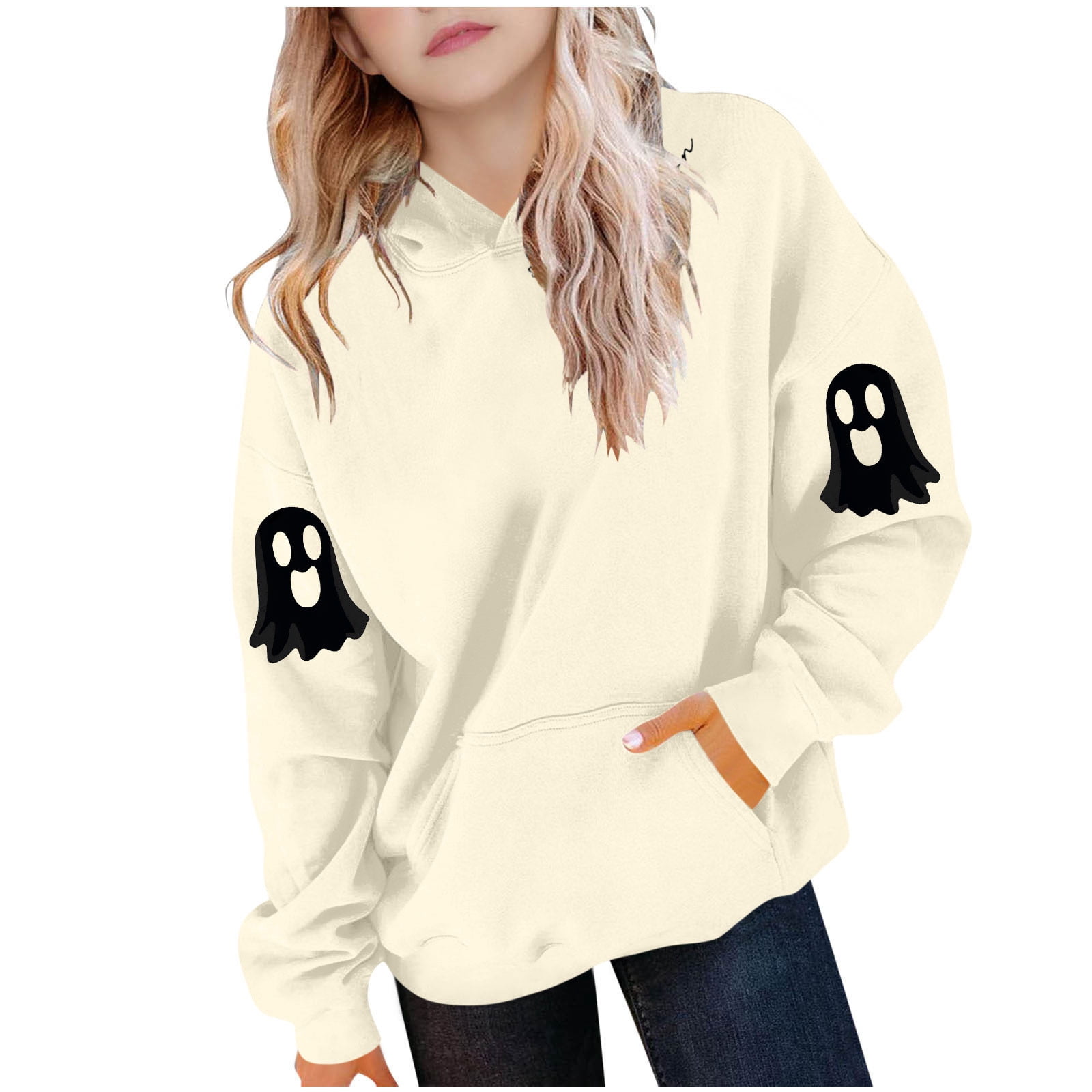 Halloween Womens Pullover Hoodies Warm Losse Tops Dames