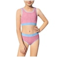 thumbnail image 1 of cocolona Girl's Swimsuits Fashion Color Block Two Piece Bikini Sets Beach Bathing Suits, 1 of 7