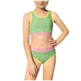 thumbnail image 1 of cocolona Girl's Swimsuits Fashion Color Block Two Piece Bikini Sets Beach Bathing Suits, 1 of 7