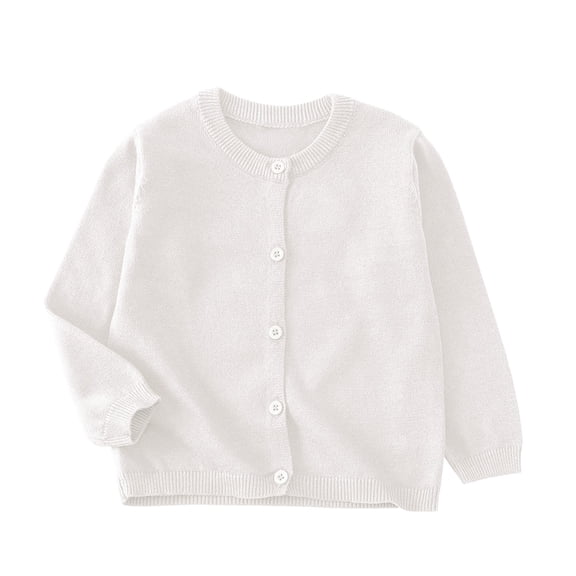 cocolona Girls Cardigan Sweaters Button Front Open Lightweight Cardigan Coat Fall Long Sleeve Crew Neck Knit Sweaters Tops for Kids 2-10 Years