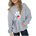 thumbnail image 1 of cocolona Girls Cute Heart Hoodie Casual Long Sleeve Oversized Sweatshirts Fall Winter Warm Comfy Pullover Tops 4-13 Years, 1 of 4
