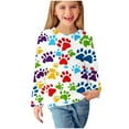 thumbnail image 1 of cocolona Girls Fall Clothes Crew Neck Long Sleeve Shirts Lightweight Comfy Tops Casual Loose Cute Print T-shirt Blouse, 1 of 5