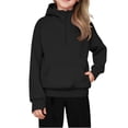 thumbnail image 1 of cocolona Girls Half Zip Sweatshirts Casual Long Sleeve Hoodie Fashion Cute Solid Color Pullover Tops Fall Winter Clothes 5-13 Years, 1 of 6