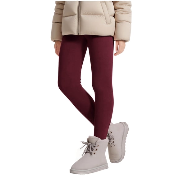 cocolona Girls Leggings Children's Fall Winter Fleece Lined Warm Full Length Pants 3-13 Years