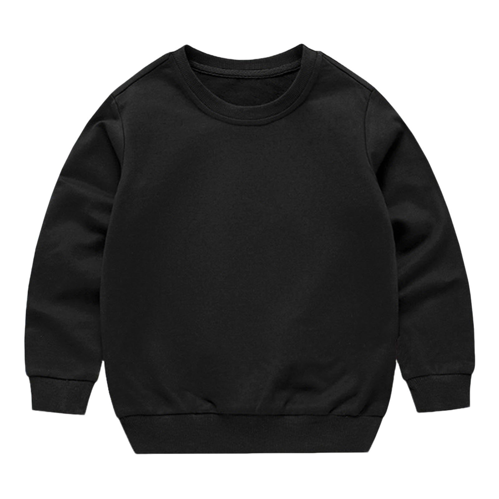 Girls and Boys Sweatshirts Fall Winter Long Sleeve Pullover Tops Children's Solid Sweatshirts 1-13 Years