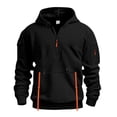 thumbnail image 1 of cocolona Half Zip Hoodies for Men Drawstring Hooded Sweatshirts Fall Winter Casual Long Sleeve Pullover Tops with Multi Pockets, 1 of 6