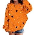thumbnail image 1 of cocolona Halloween Printed Sweatshirt for Girls Oversized Crew Neck Long Sleeve Pullover Shirts Fall Fleece Lined Cute Sweatshirts, 1 of 5