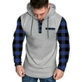 thumbnail image 1 of cocolona Hoodies for Men Fall Winter Long Sleeve Plaid Hoodie Pullover Tops Trendy Button Drawstring Hooded Sweatshirts, 1 of 6
