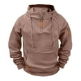thumbnail image 1 of cocolona Hoodies for Men Half Zip Drawstring Hooded Sweatshirts Quarter Zip Long Sleeve Pullover Hoodie with Pockets, 1 of 5
