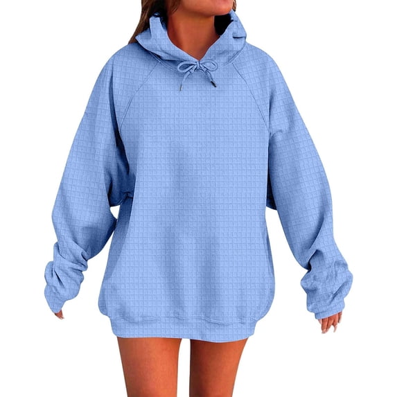 cocolona Hoodies for Women Fashion Casual Long Sleeve Oversized Hooded Sweatshirts Fall Winter Solid Color Pullover Tops