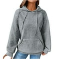 thumbnail image 1 of cocolona Hoodies for Women Long Sleeve Casual Oversized Hooded Sweatshirts Fall Winter Solid Color Pullover Sweaters Tops with Pockets, 1 of 6