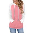 thumbnail image 1 of cocolona Hoodies for Women Long Sleeve Drawstring Color Block Hooded Sweatshirts Fall Winter Fashion Tops with Pockets, 1 of 7