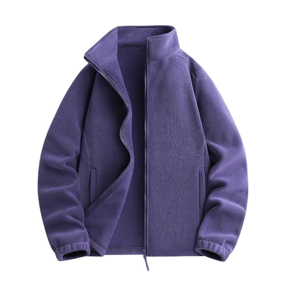 cocolona Jacket for Women Full Zip Soft Polar Fleece Warm Long Sleeve Outerwear Solid Color Casual Fall Winter Coat