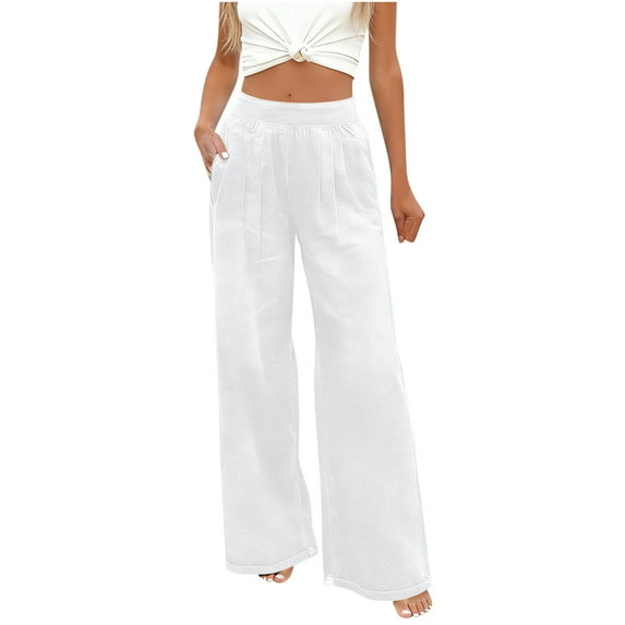 cocolona Jeans for Women Fashion Solid Color Stretchy Casual Loose Wide Leg Denim Pants with Pockets