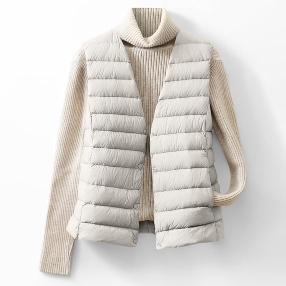 cocolona Lightweight Puffer Vest for Women Sleeveless Button Up Puffer Jacket Casual Solid Color Quilted Jackets Winter Warm Puffer Down Coat