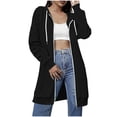 thumbnail image 1 of cocolona Long Hoodies for Women Long Sleeve Zip Up Tunic Sweatshirts Fall Winter Oversized Casual Jacket Coats with Pockets, 1 of 1