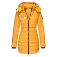 thumbnail image 1 of cocolona Long Puffer Coat for Women Hooded Stand Collar Long Sleeve LightWeight Quilted Jacket Winter Warm Solid Color Zipper Long Coat, 1 of 4