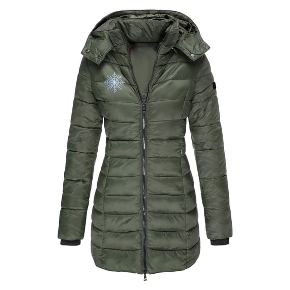 cocolona Long Puffer Coat for Women Hooded Stand Collar Long Sleeve LightWeight Quilted Jacket Winter Warm Solid Color Zipper Long Coat