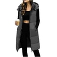 thumbnail image 1 of cocolona Long Puffer Vest for Women Trendy Hooded Sleeveless Stand Collar Button Down Long Coat Quilted Winter Warm Snow Overcoat with Pocket, 1 of 7