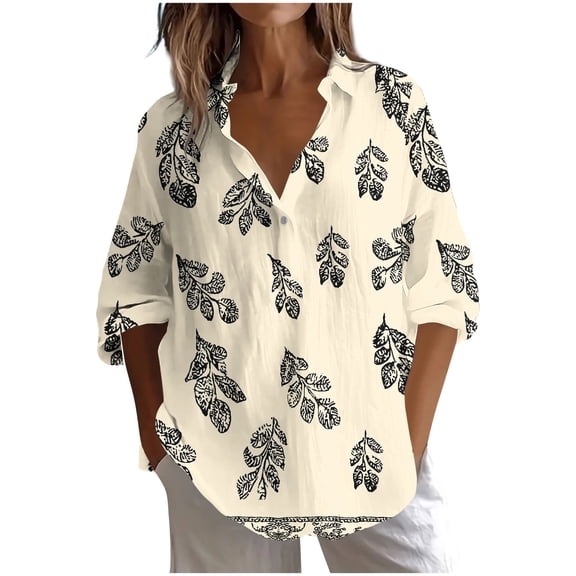 cocolona Long Sleeve Shirts for Women V Neck Button Lightweight Tops Fall Fashion Casual Floral Print Blouses 2025