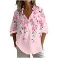 thumbnail image 1 of cocolona Long Sleeve Shirts for Women V Neck Button Lightweight Tops Fall Fashion Casual Floral Print Blouses 2025, 1 of 4