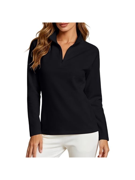 Long Sleeve Workout Tops for Women Collared Drying Sports Shirts Pullover Half-zip Yoga Fitness Casual Fall Tops