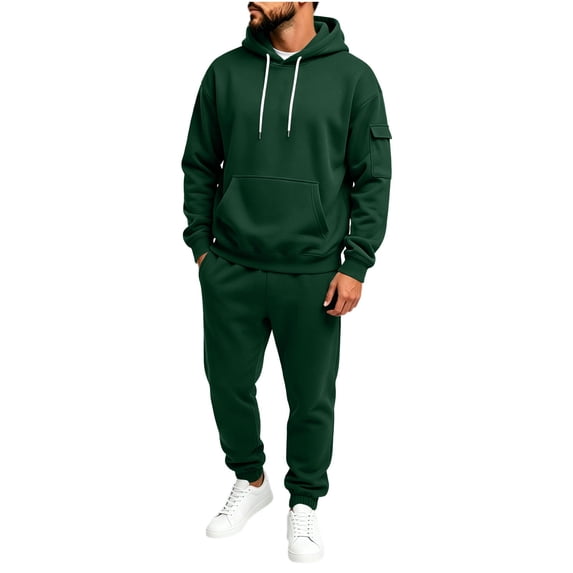 cocolona Mens 2 Piece Hoodie Sets Sweatpants Sweatsuits Long Sleeve Hooded Sweatshirt and Joggers Pants Fall Winter Tracksuit with Pocket