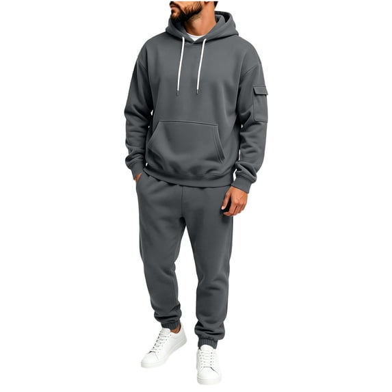 cocolona Mens 2 Piece Hoodie Sets Sweatpants Sweatsuits Long Sleeve Hooded Sweatshirt and Joggers Pants Fall Winter Tracksuit with Pocket