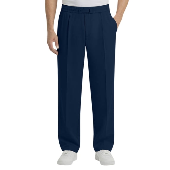 cocolona Mens Business Casual Dress Pants Elastic Waist Straight Wide Leg Work Pants with Pockets