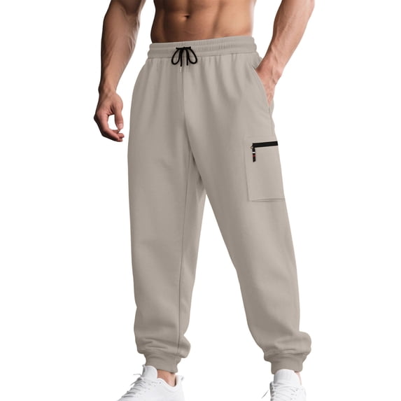 cocolona Mens Casual Loose Cargo Pants Elastic Waist Drawstring Straight Gym Workout Running Joggers with Pockets