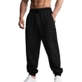 thumbnail image 1 of cocolona Mens Casual Loose Cargo Pants Elastic Waist Drawstring Straight Gym Workout Running Joggers with Pockets, 1 of 5